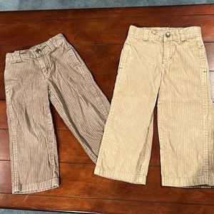 Gymboree 2 pair Lot Alaskan Adventure Corduroy Pants Size 3 Khaki and Brown
